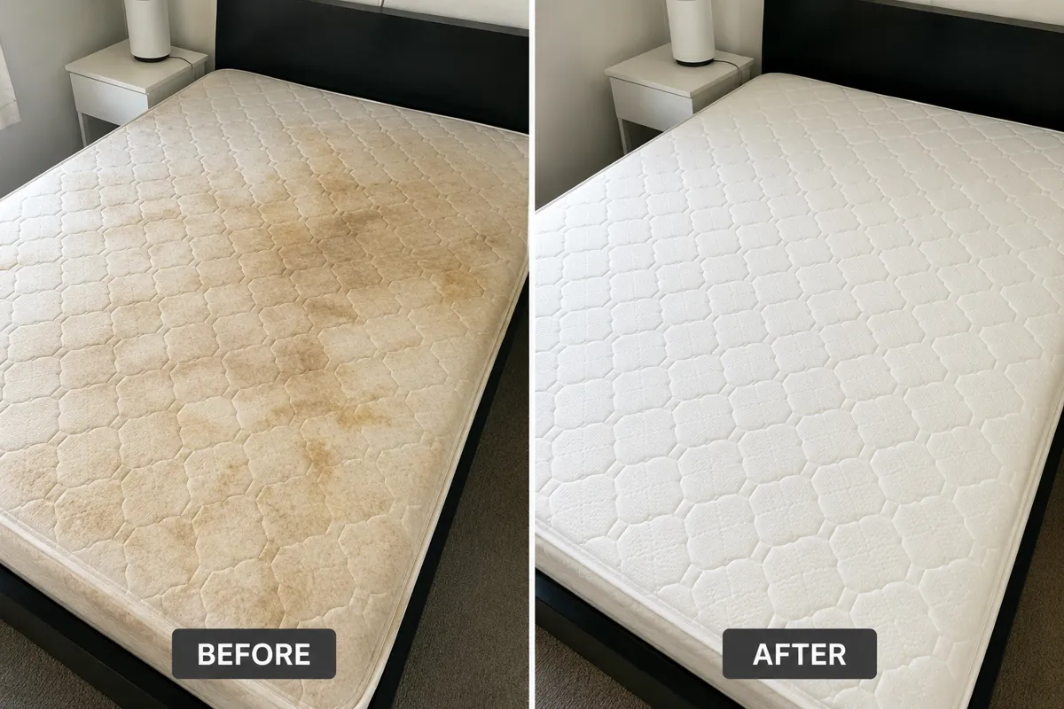 Professional furniture cleaning of a fabric sofa
